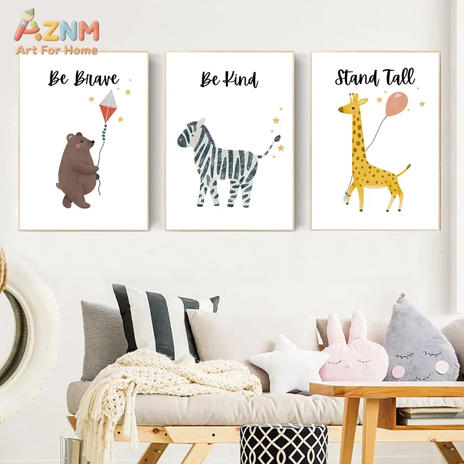 Baby Boy Nursery Quotes - AZNM Seni Dinding Kanvas Hewan Safari