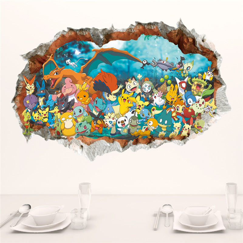 Baby Nursery Vinyl - Stiker dinding kartun 4:pikachu, untuk ruang