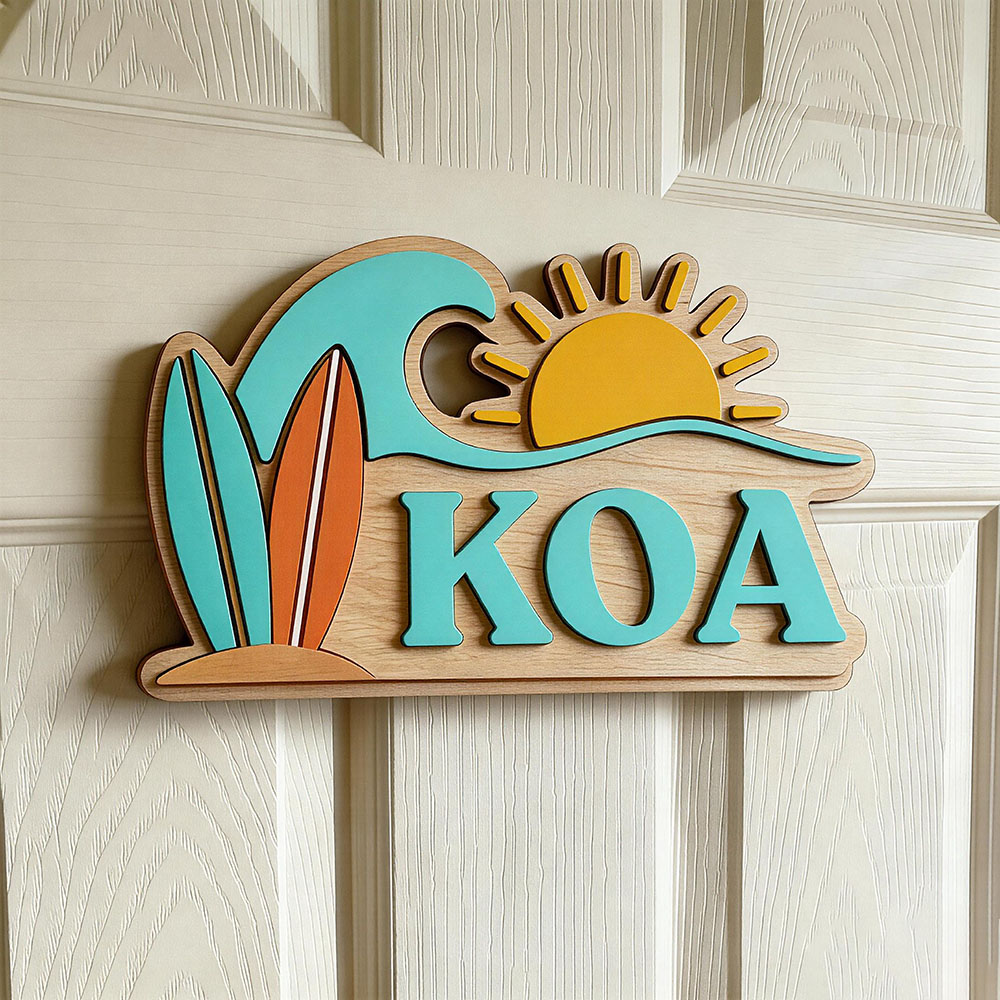 Baby Nursery In - Papan Nama Pintu Bertema Gelombang Pantai