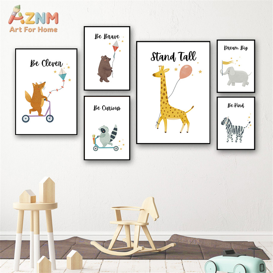 AZNM Seni Dinding Kanvas Hewan - Baby Boy Nursery Quotes ulasan dan harga