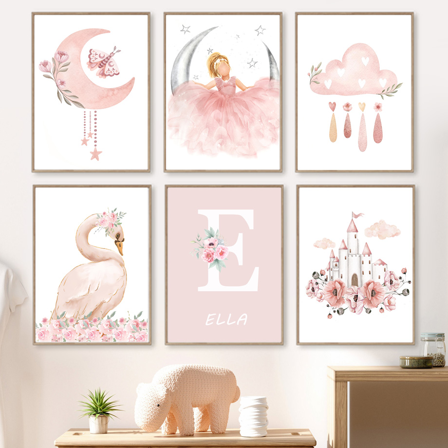 Lukisan Kanvas Pembibitan Seni - Baby Nursery Girl ulasan dan harga