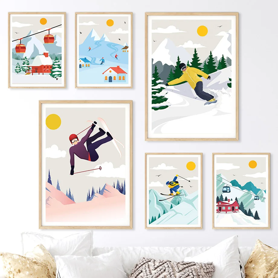 Seni Dinding Kanvas Gunung Ber - Baby Nursery Mountain Theme ulasan dan harga