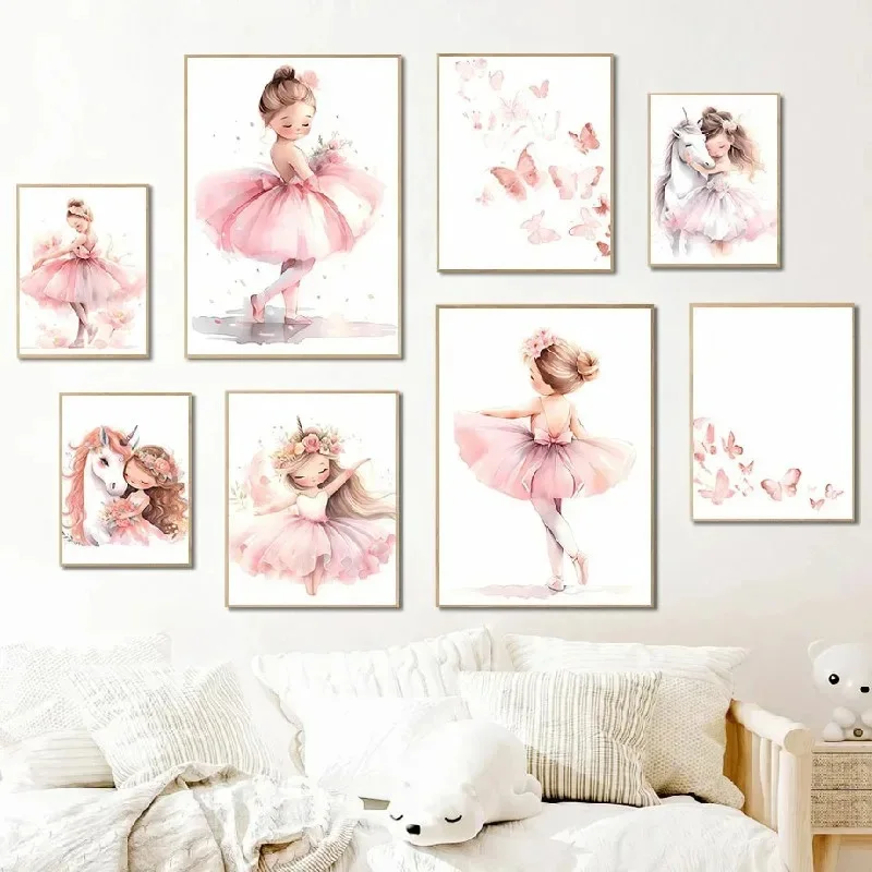 Poster Kupu-kupu Unicorn Gadis - Baby Nursery Girl ulasan dan harga