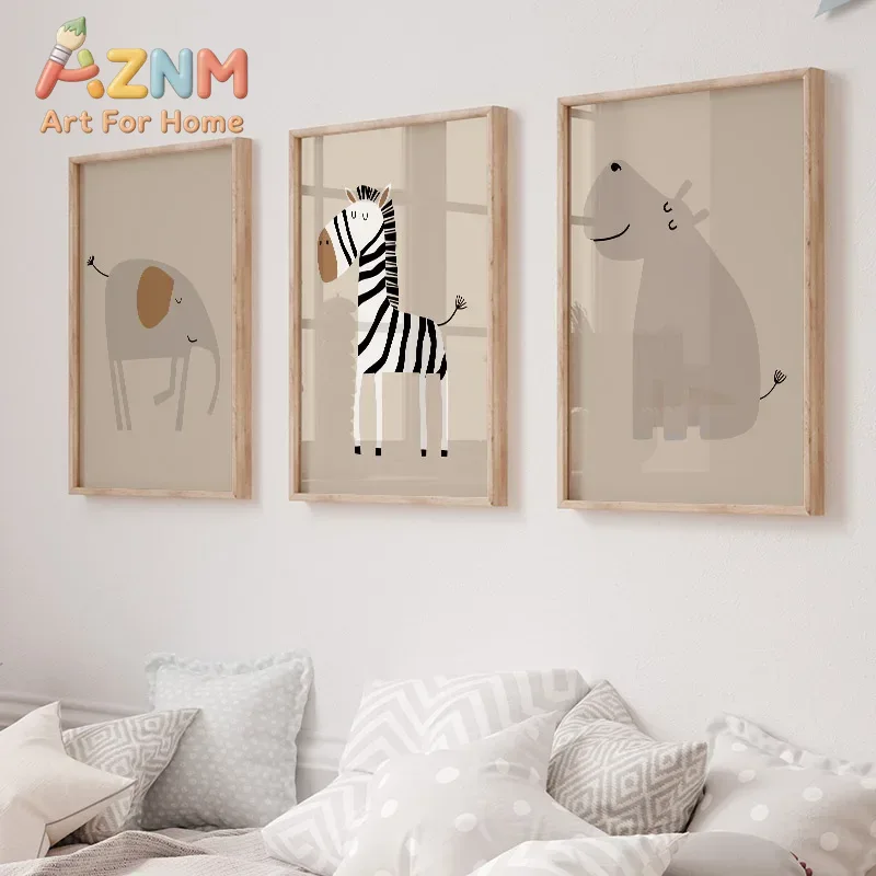 Lukisan Kanvas, Poster, dan Ce - Baby Nursery Jungle Animals ulasan dan harga
