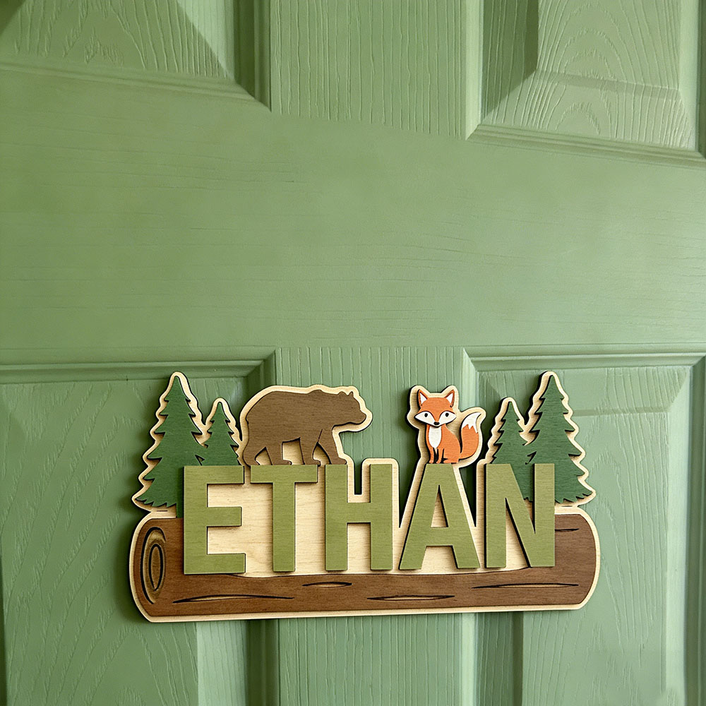 Papan Nama Kayu Hewan Hutan Pe - Baby Nursery In ulasan dan harga