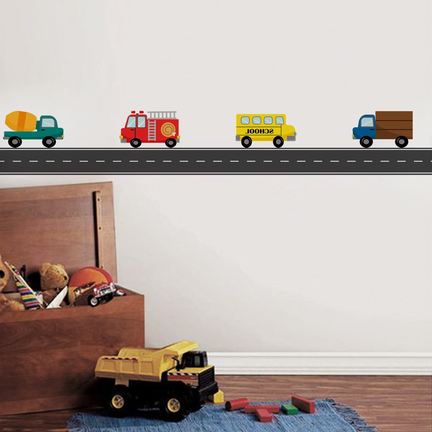 Stiker dinding truk pengangkut - Baby Nursery Vinyl ulasan dan harga