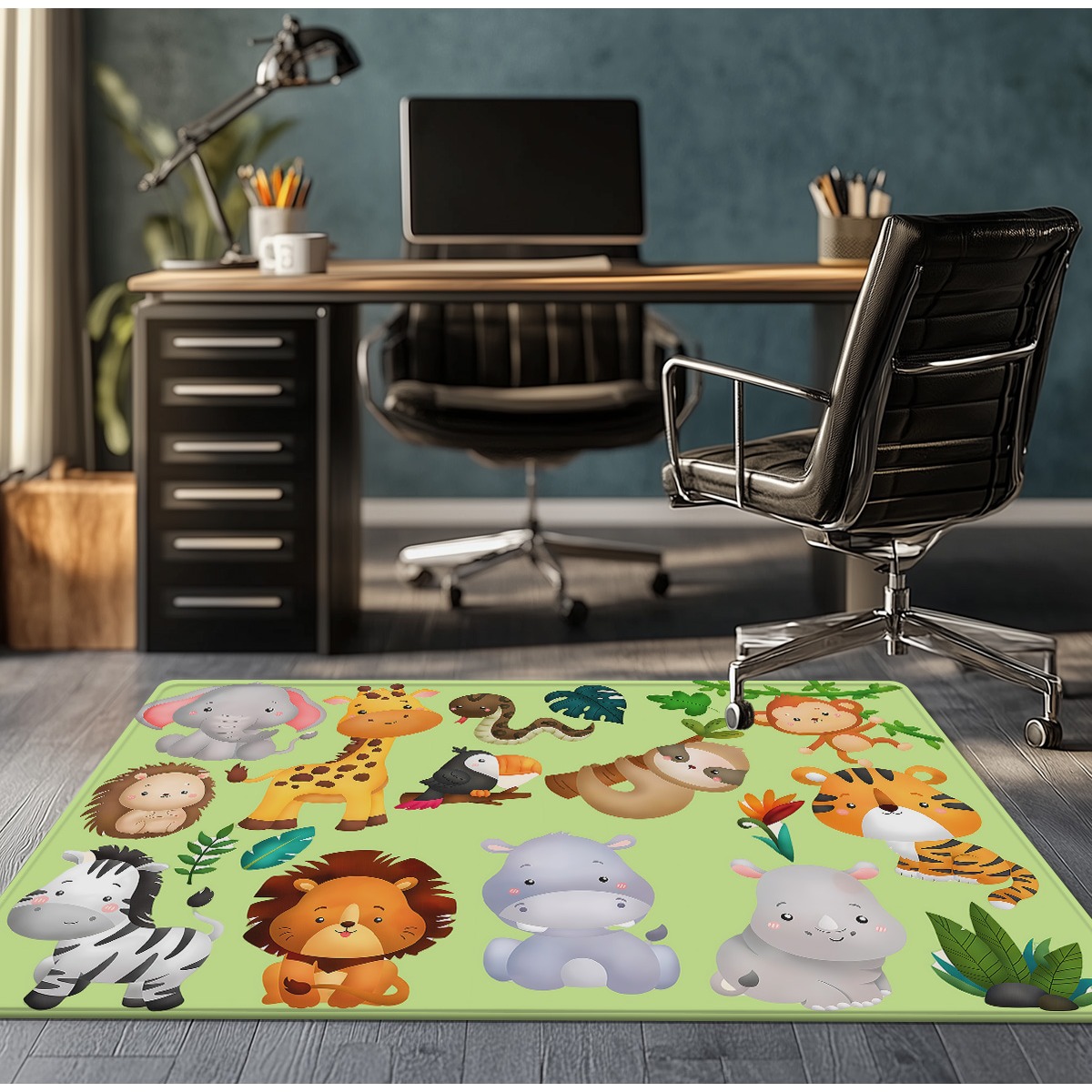 Karpet Beludru Kristal Motif H - Baby Nursery Jungle Animals ulasan dan harga