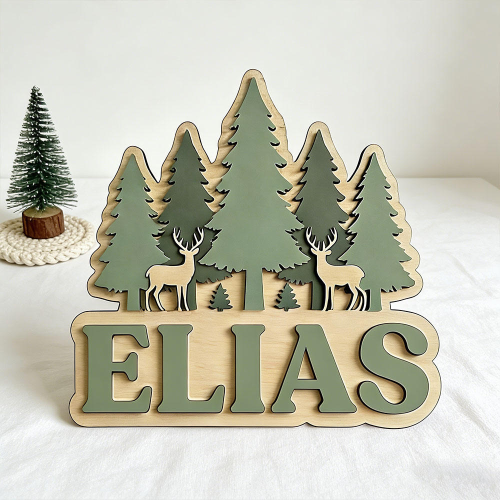 Papan Nama Pintu Kayu Bertema  - Baby Nursery Mountain Theme ulasan dan harga