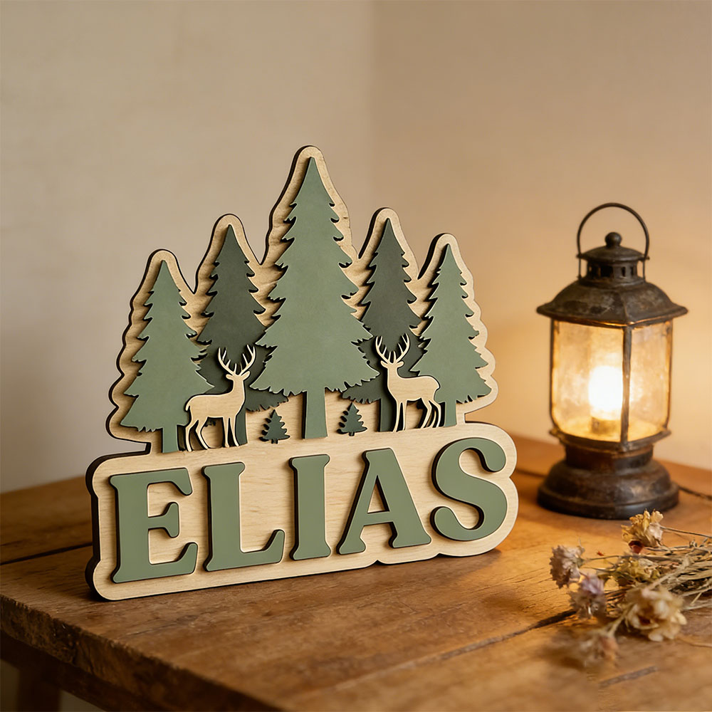 Papan Nama Pintu Kayu Bertema  - Baby Nursery Mountain Theme ulasan dan harga