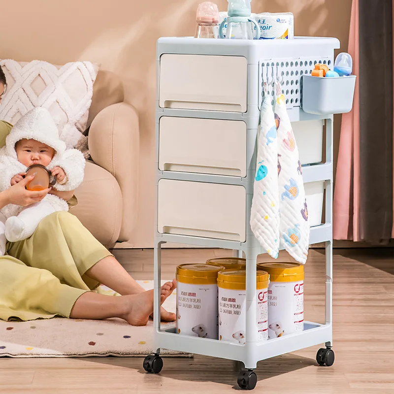 Troli Penyimpanan Mobile Cream - Baby Nursery Drawers ulasan dan harga