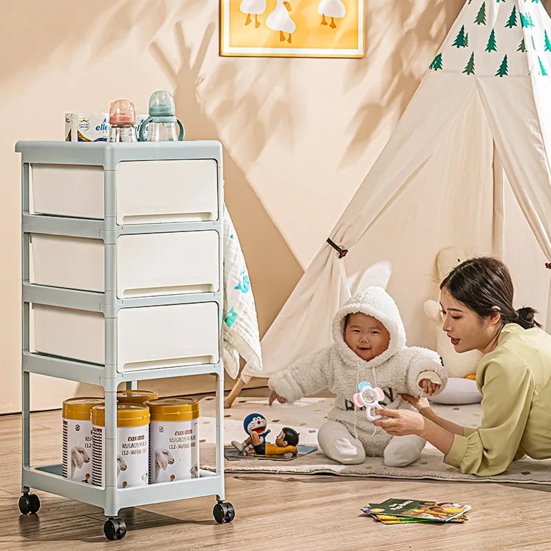 Troli Penyimpanan Mobile Cream - Baby Nursery Drawers ulasan dan harga