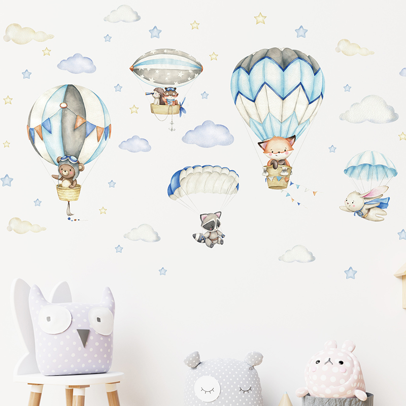 Stiker dinding balon udara hew - Baby Nursery Vinyl ulasan dan harga