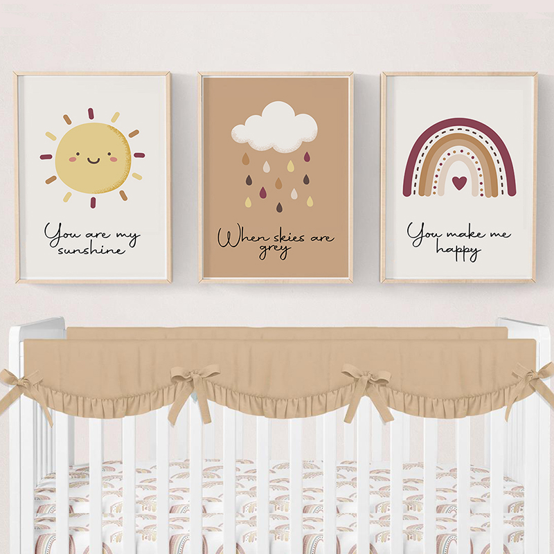 Poster kanvas seni dinding sin - Baby Nursery You Are My Sunshine ulasan dan harga