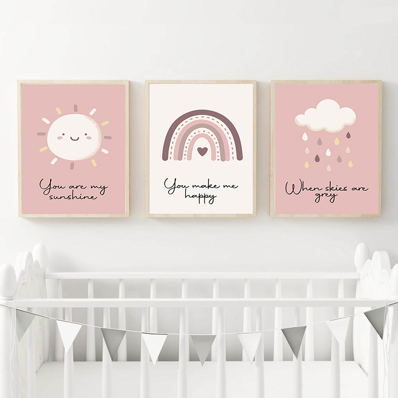 Poster kanvas seni dinding sin - Baby Nursery You Are My Sunshine ulasan dan harga