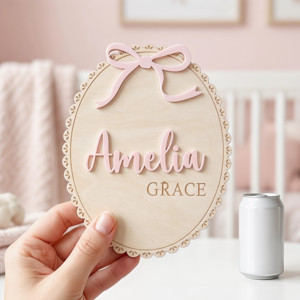 1Pc Plakat Nama Bayi Kayu deng - Baby Nursery In ulasan dan harga