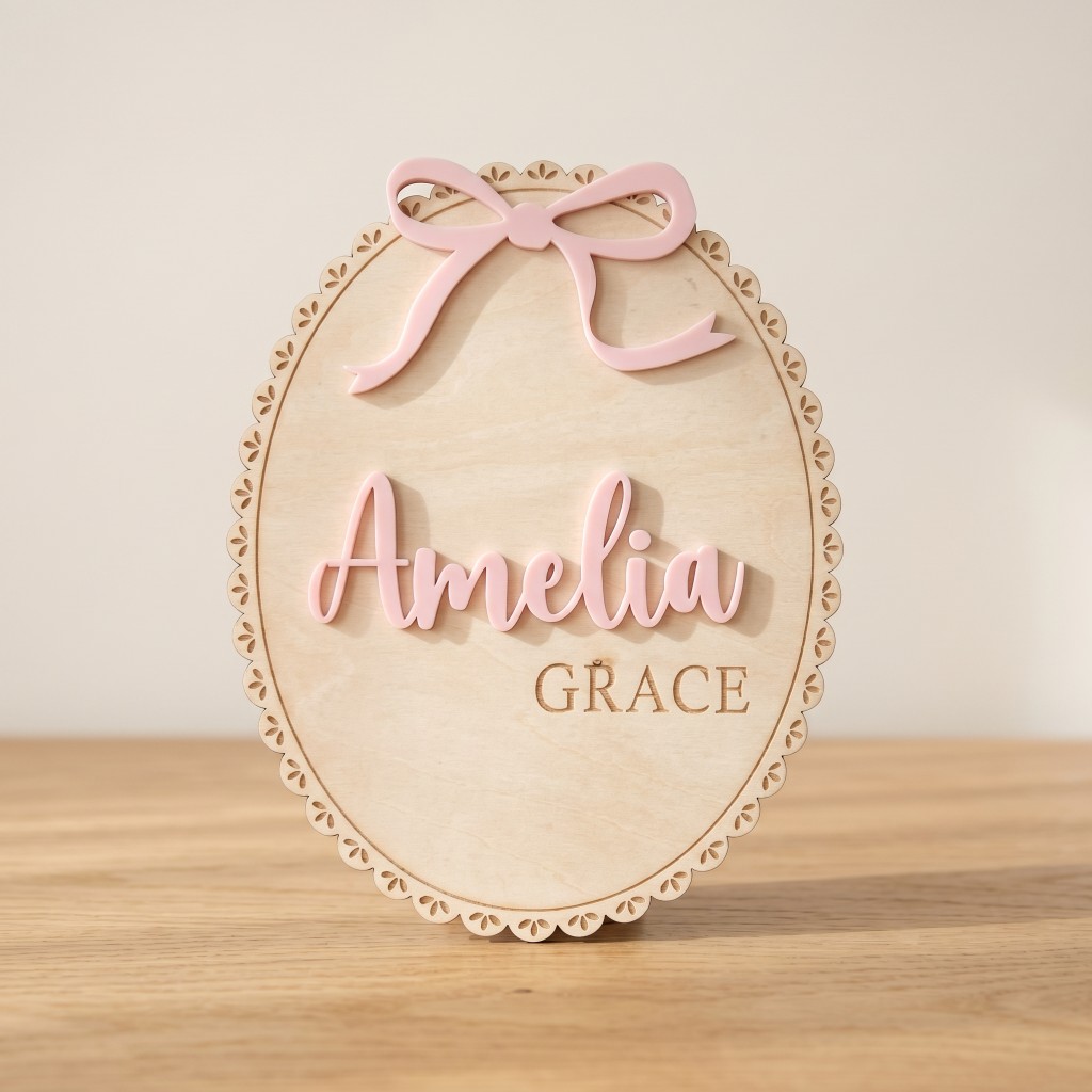 1Pc Plakat Nama Bayi Kayu deng - Baby Nursery In ulasan dan harga