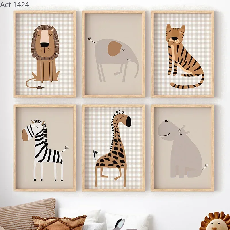 Lukisan Kanvas Hewan Hutan Sin - Baby Nursery Jungle Animals ulasan dan harga