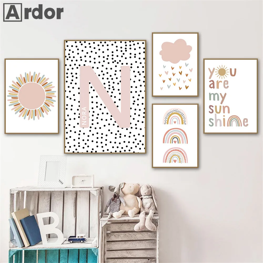 Poster Nama Kustom Cetak Seni  - Baby Nursery You Are My Sunshine ulasan dan harga