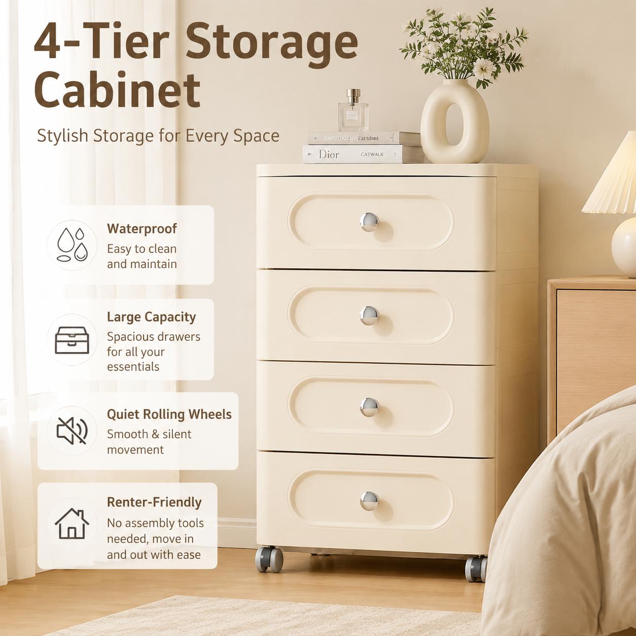 Lemari Penyimpanan Beroda Pers - Baby Nursery Drawers ulasan dan harga