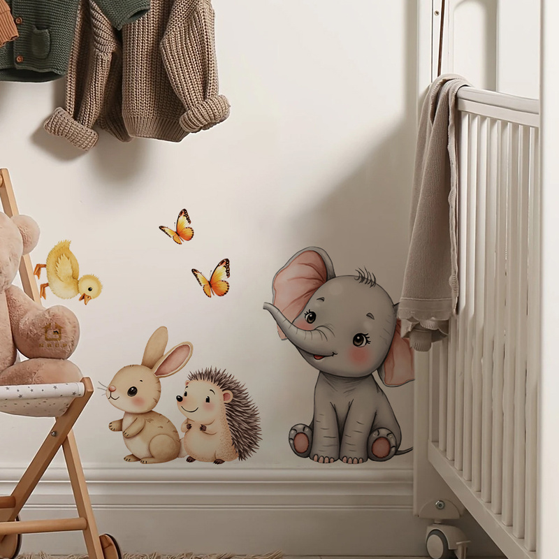 Stiker Dinding Hewan Kartun-St - Baby Nursery Vinyl ulasan dan harga