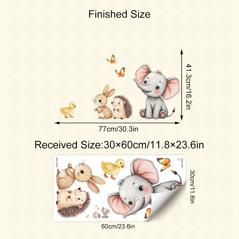 Stiker Dinding Hewan Kartun-St - Baby Nursery Vinyl ulasan dan harga