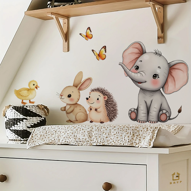 Stiker Dinding Hewan Kartun-St - Baby Nursery Vinyl ulasan dan harga