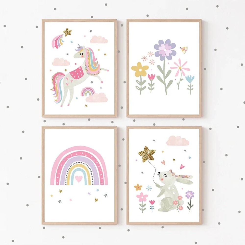 Poster Lukisan Kanvas Seni Din - Baby Nursery Girl ulasan dan harga