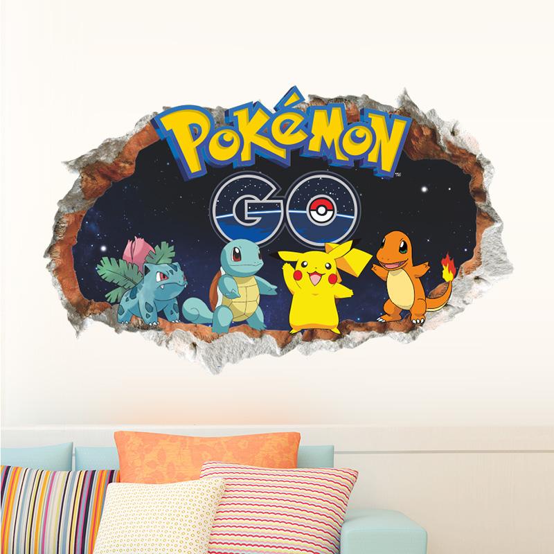 Stiker dinding kartun 4:pikach - Baby Nursery Vinyl ulasan dan harga