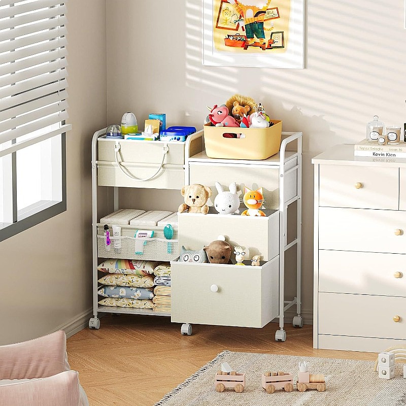 Troli Organizer Popok Bayi Kap - Baby Nursery Drawers ulasan dan harga